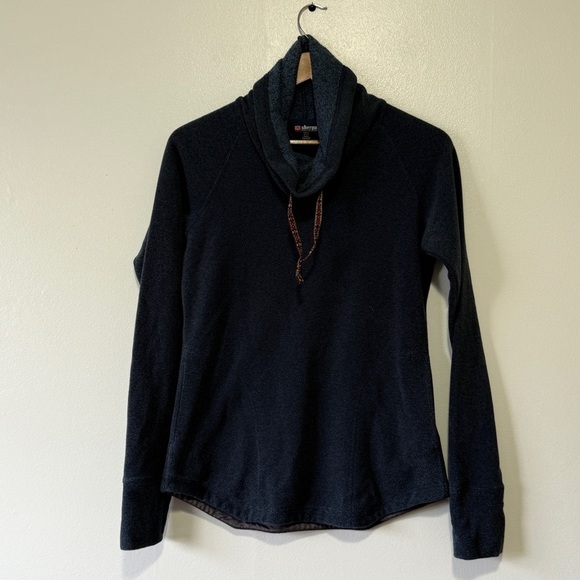 Sherpa Adventure Gear Women’s Rolpa Pullover Size M Maroon Blue Fleece Cowl - Picture 1 of 7